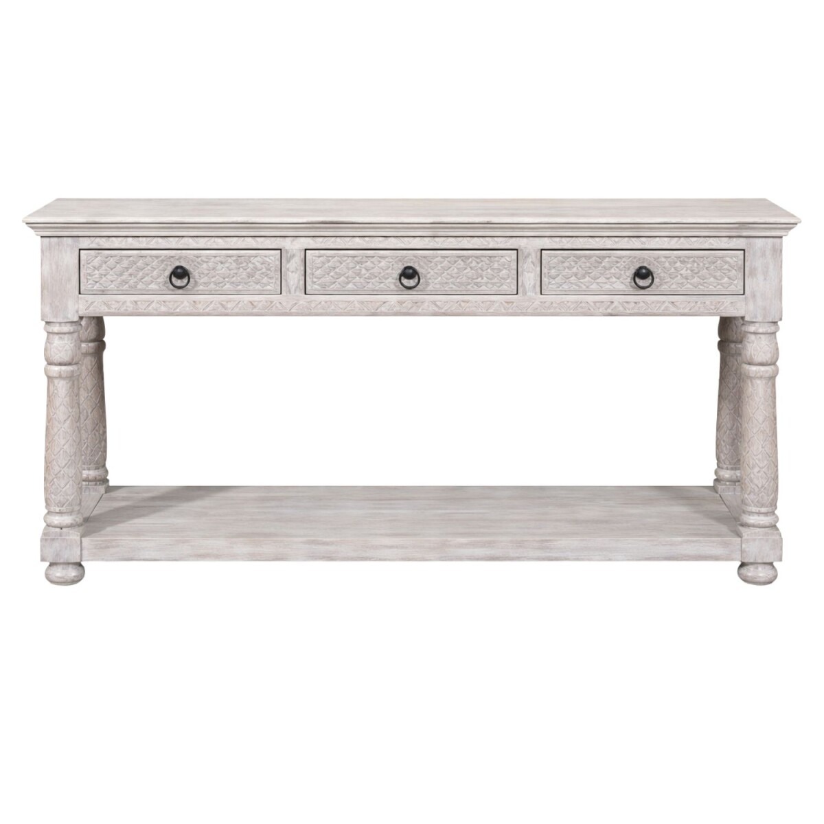 Rojana-dressoir 150 cm, massief hout, boho-vintage