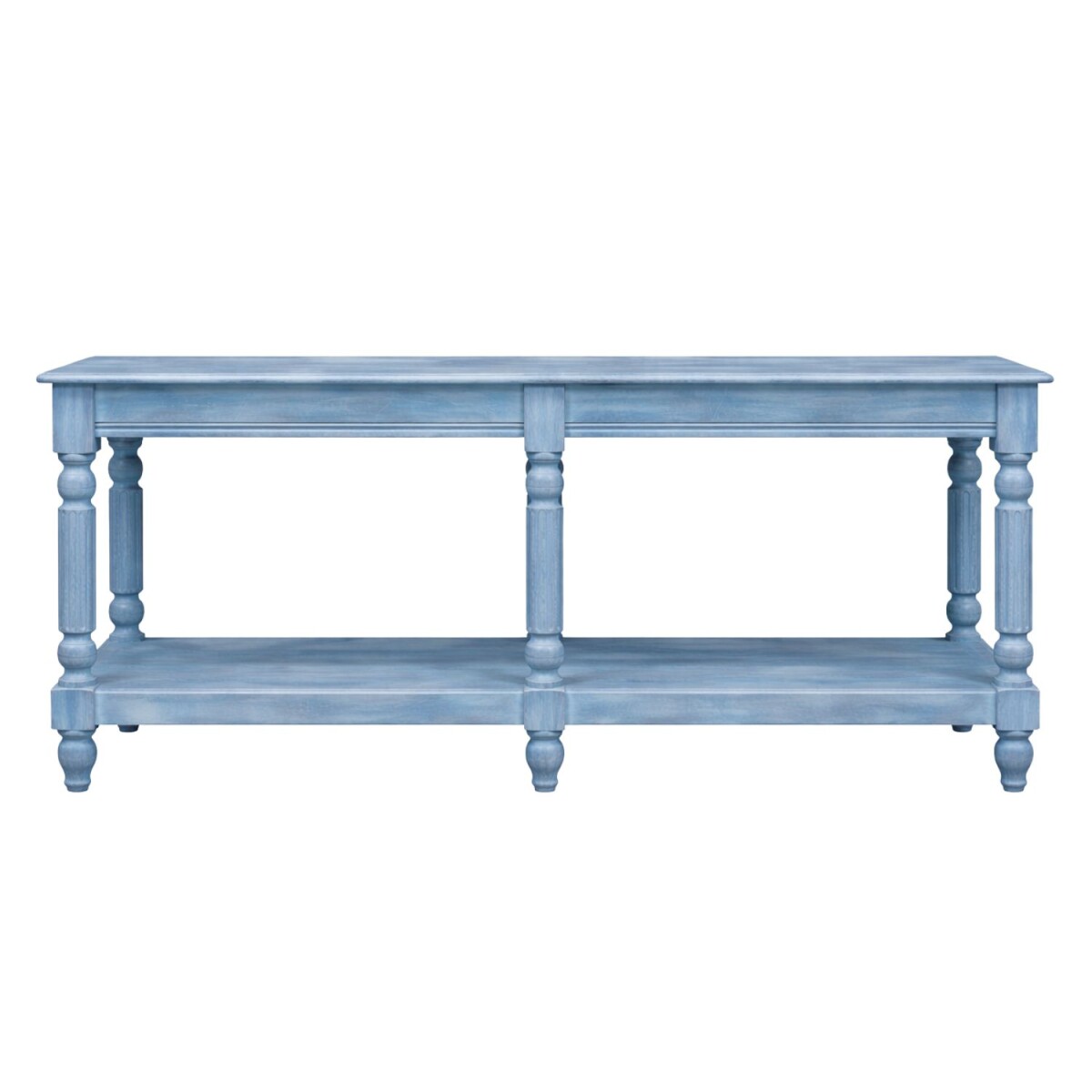 William-dressoir, blauw, 180 cm, massief hout, koloniale sti