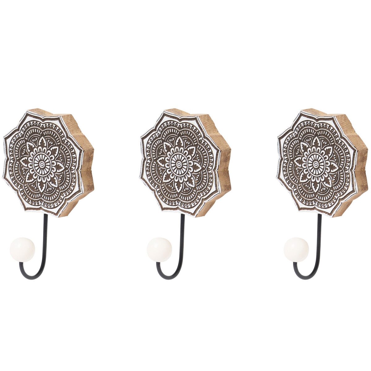 Set van 3 oosterse wandhaken Hares -2-