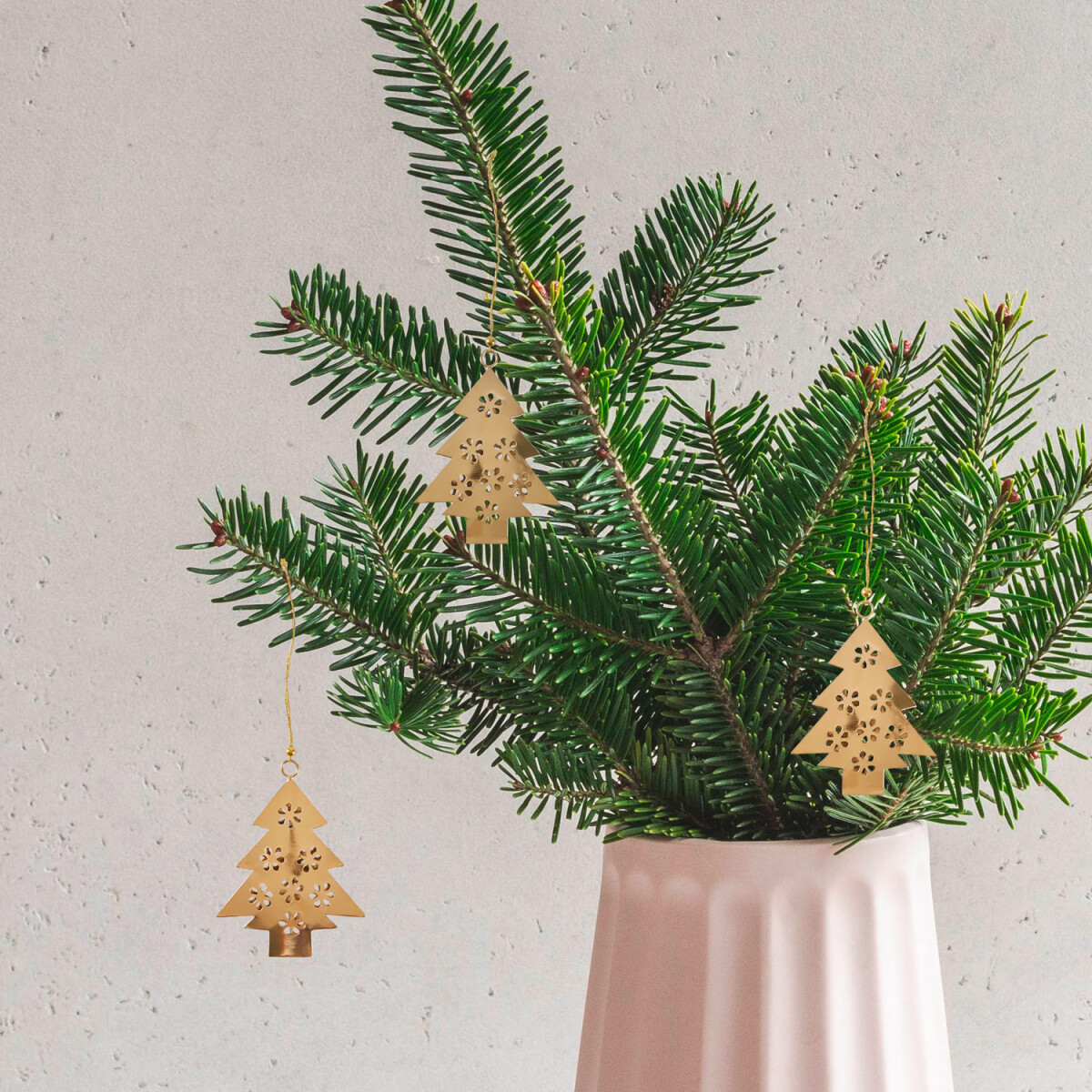 Set van 3 kersthangers, kerstversiering, kerstboom, goud