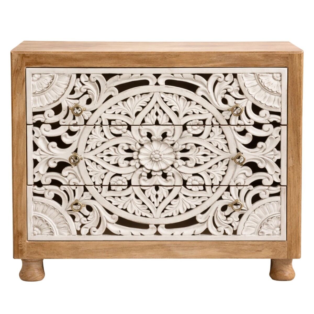 Commode Ganan naturel wit 90 cm massief  box