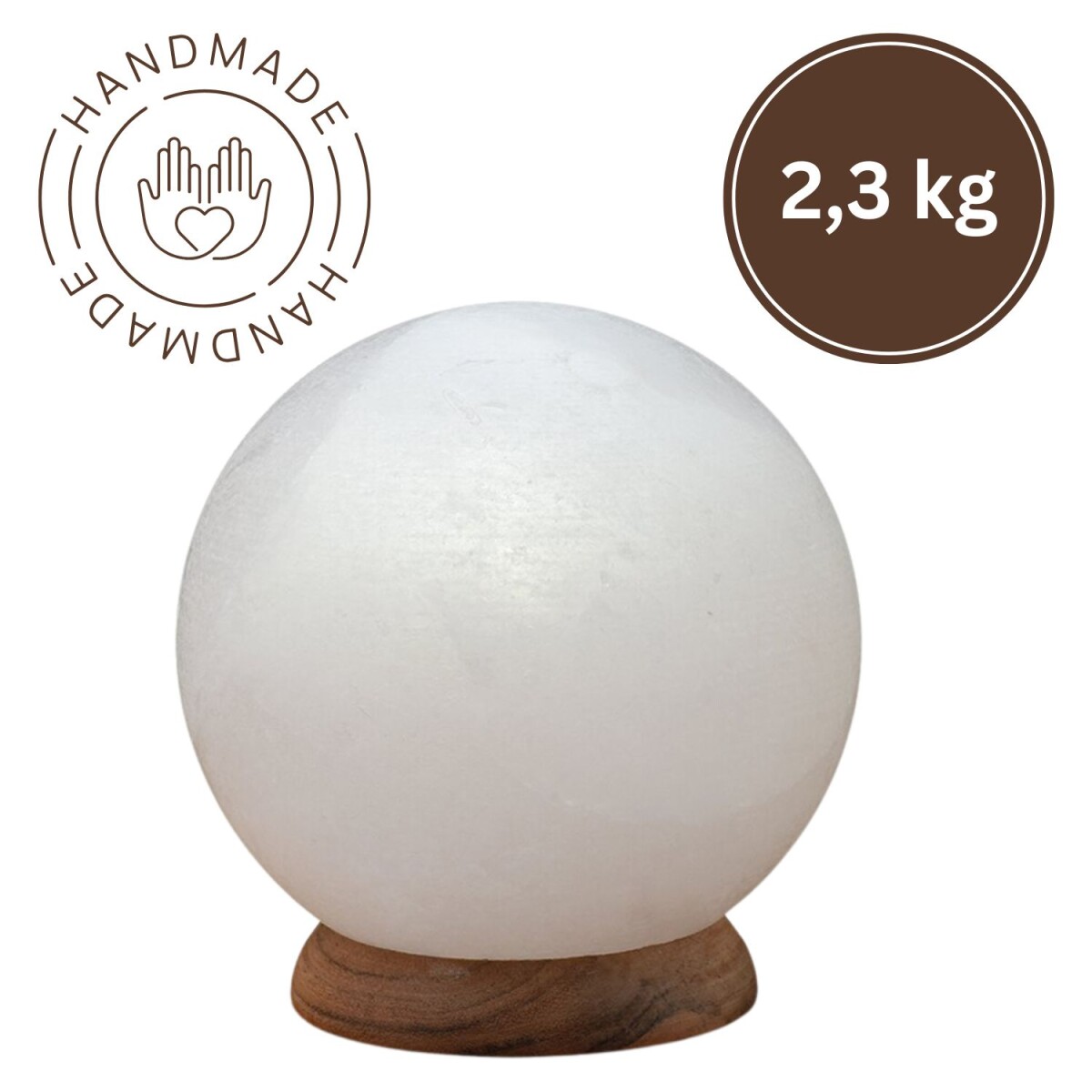 Verlichte zoutkristal PLANET 2,3 kg White Line Natur Design