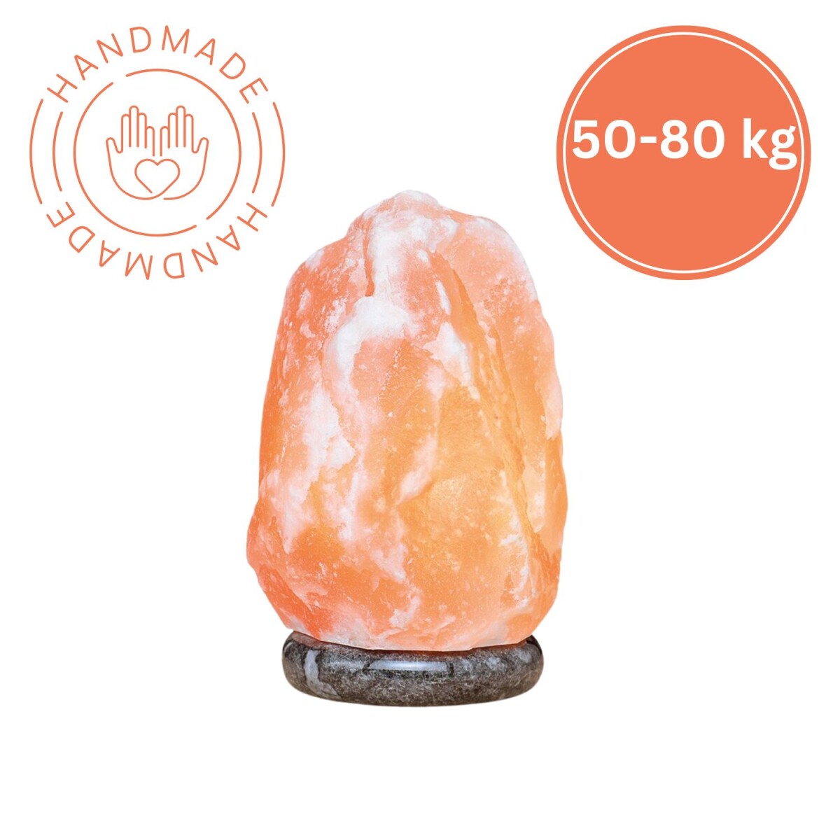 Verlichte zoutkristal ROCK 50-80 kg Zoutkristal Licht Natuur