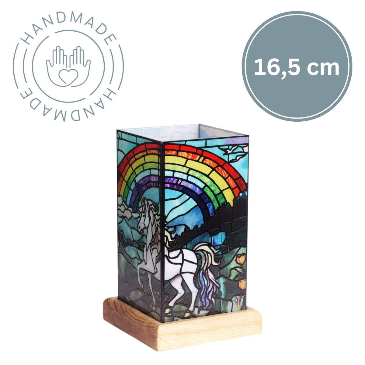 Art Light Eenhoorn | Acrylmotief | LED | H 16,5 cm | Houten 