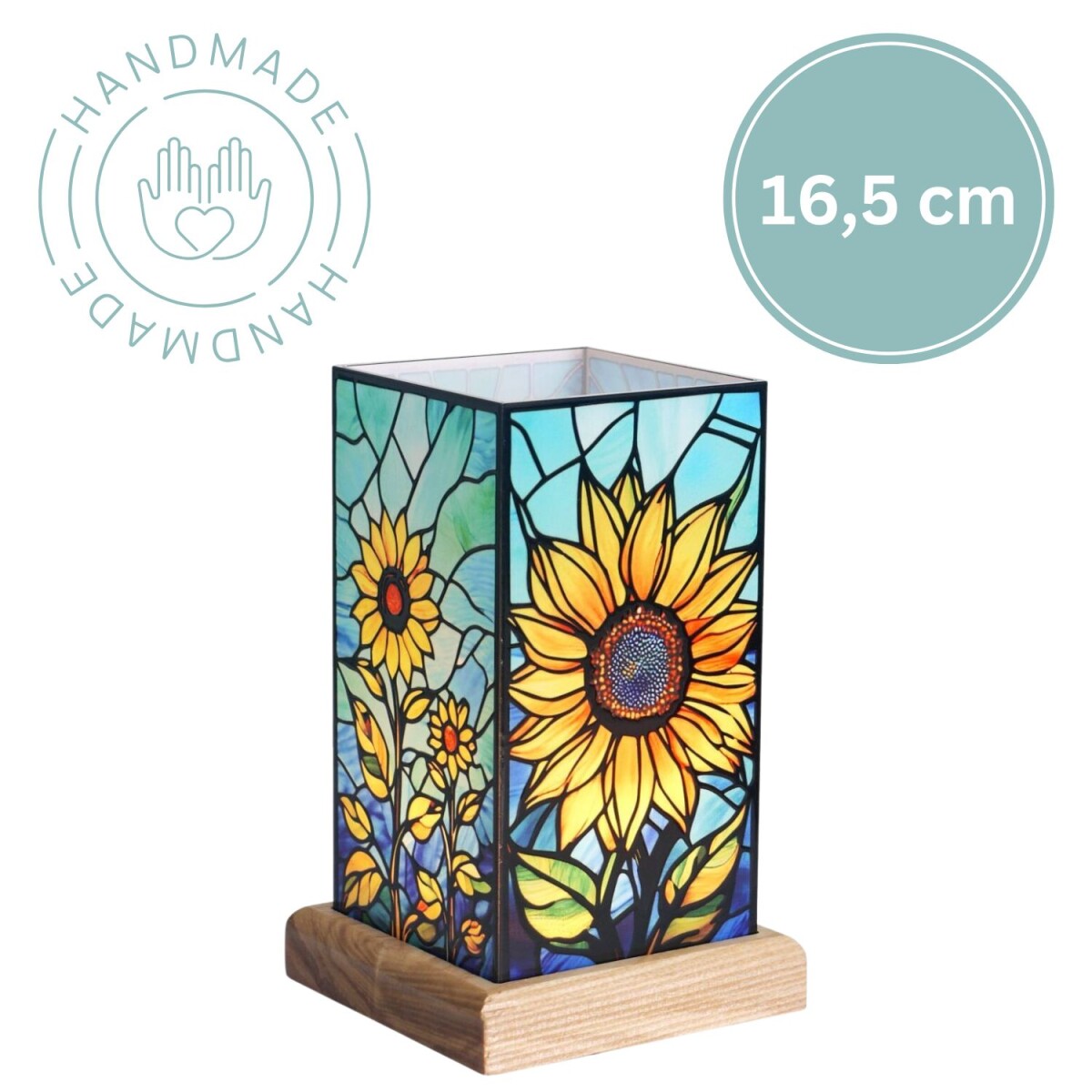 Art Light Zonnebloem | Acrylmotief | LED | H 16,5 cm | Houte