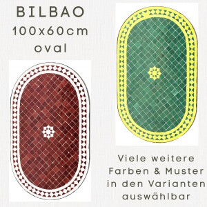 Marokkaanse mozaïektafel Bilbao 100x60 cm | Handgemaakt