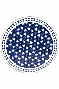 Marokkaanse mozaïektafel Estrella Blauw Wit,...