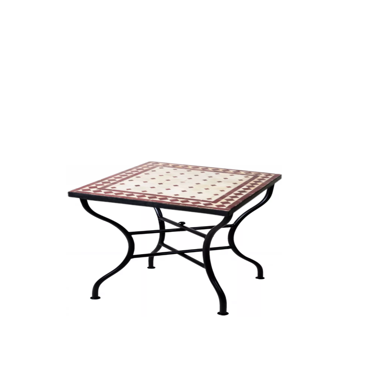Marokkaanse mozaïektafel Marrakesh Beige Bordeaux, 50 x