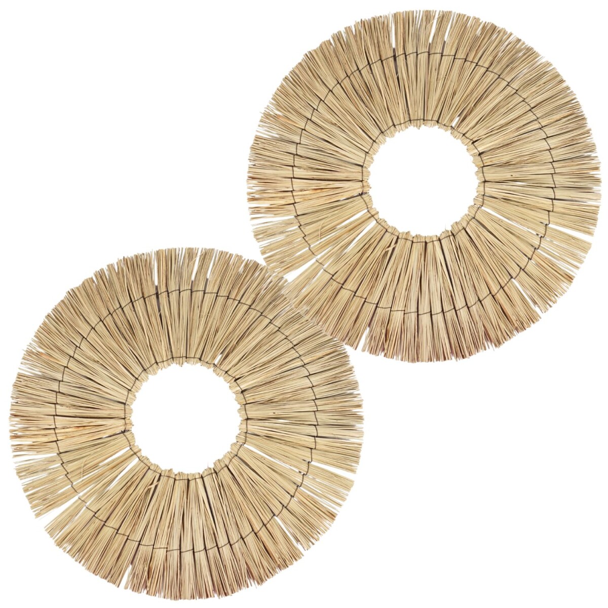 Wanddeko Boho Rattan 2er Set | Runde Nat box