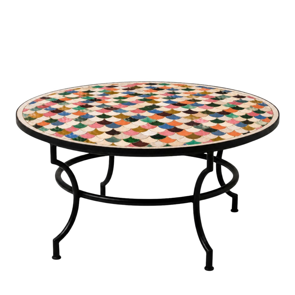 Mosaik Couchtisch Manarola bunt Ø120cm H45cm klappbar