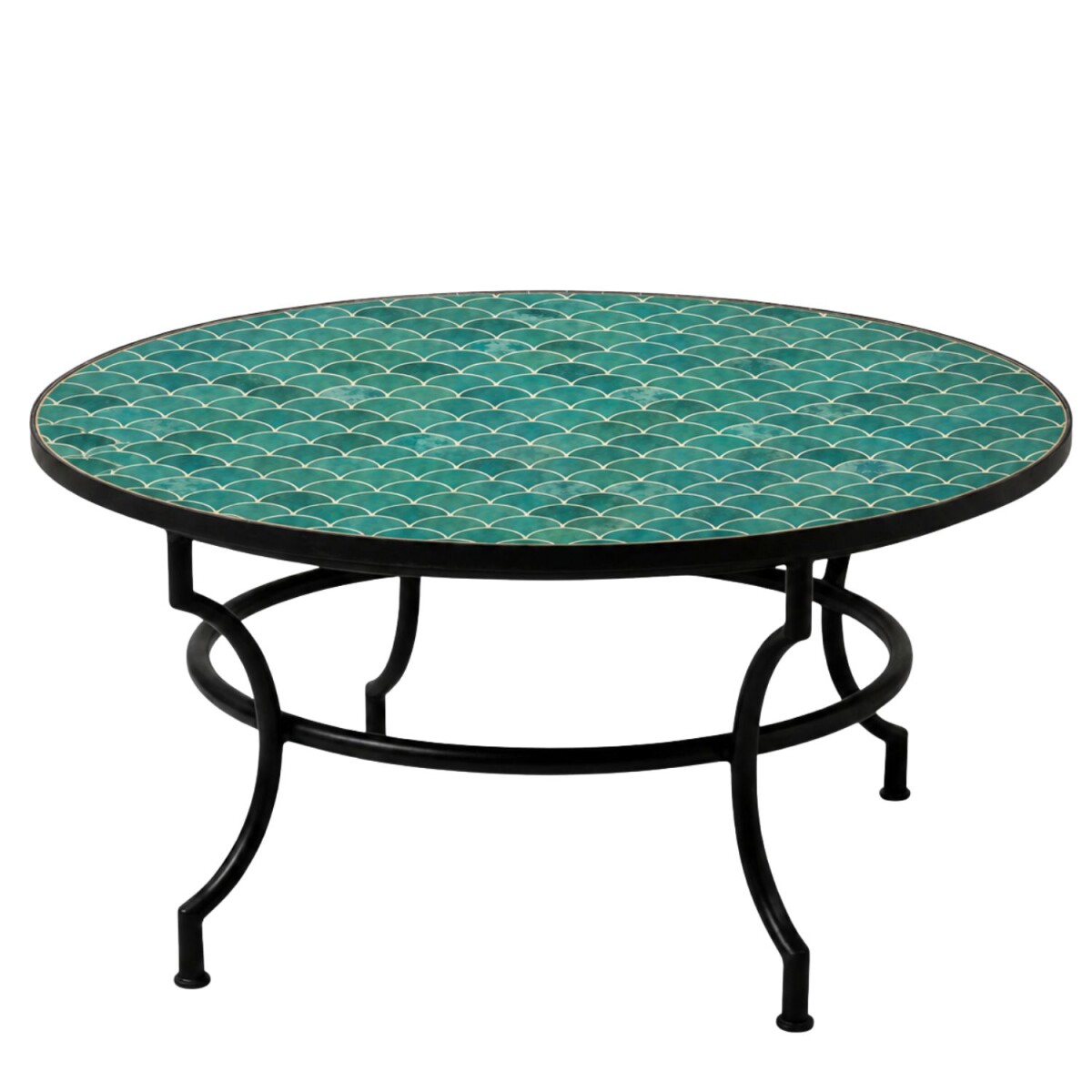 Mosaik Couchtisch Friglia grün Ø120cm H45cm klap