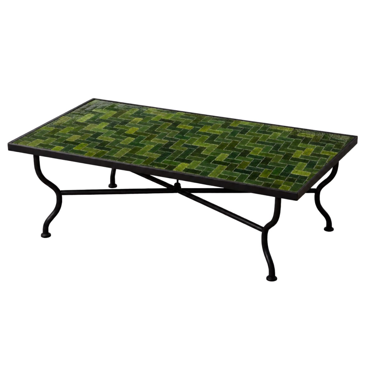 Marokkanischer Couchtisch Gordes grün eckig 120x80cm 45