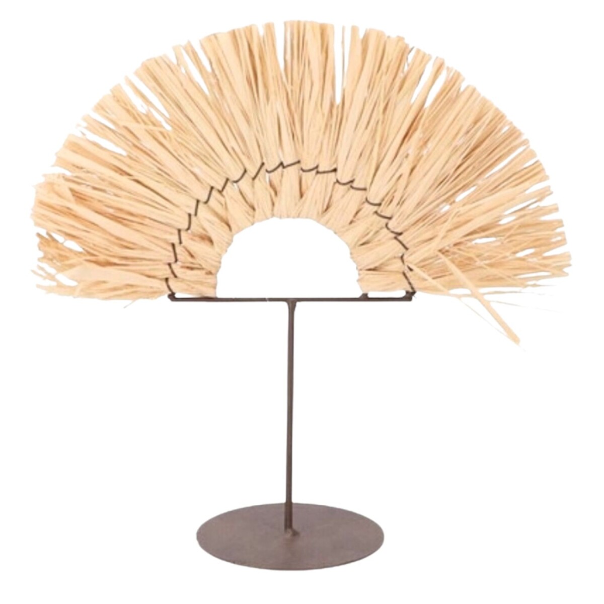 Raffia Deko-Ornament Boho Natur Tischdeko rund 28 cm fü
