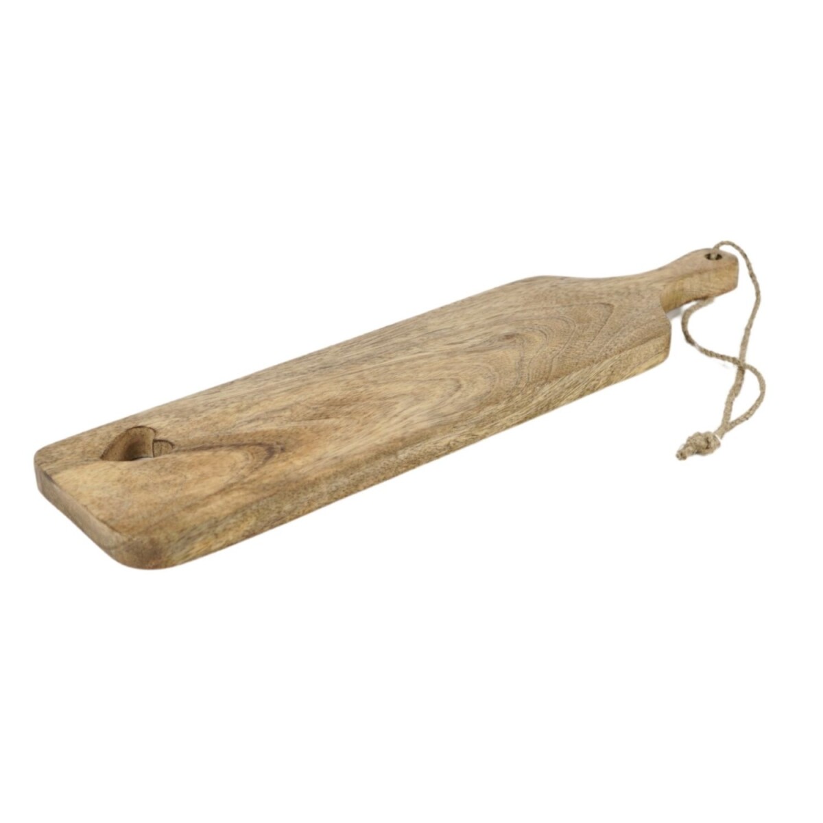 Servierbrett Herz Mangoholz 50 cm mit Griff Holzbrett K&uuml