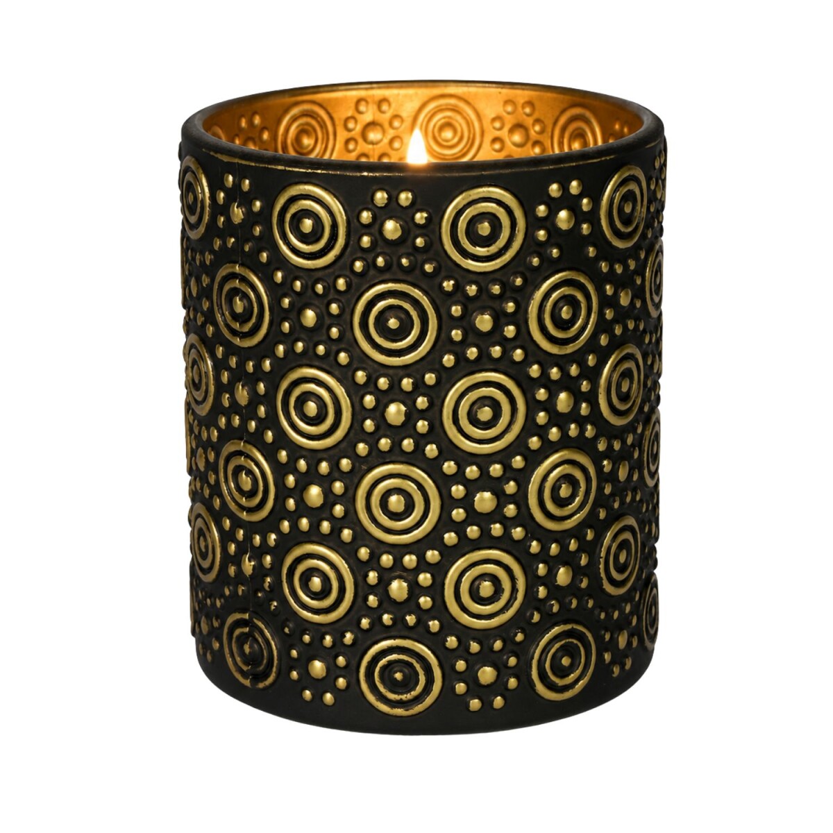 Windlicht Hailey Schwarz Gold 10 cm Glas box