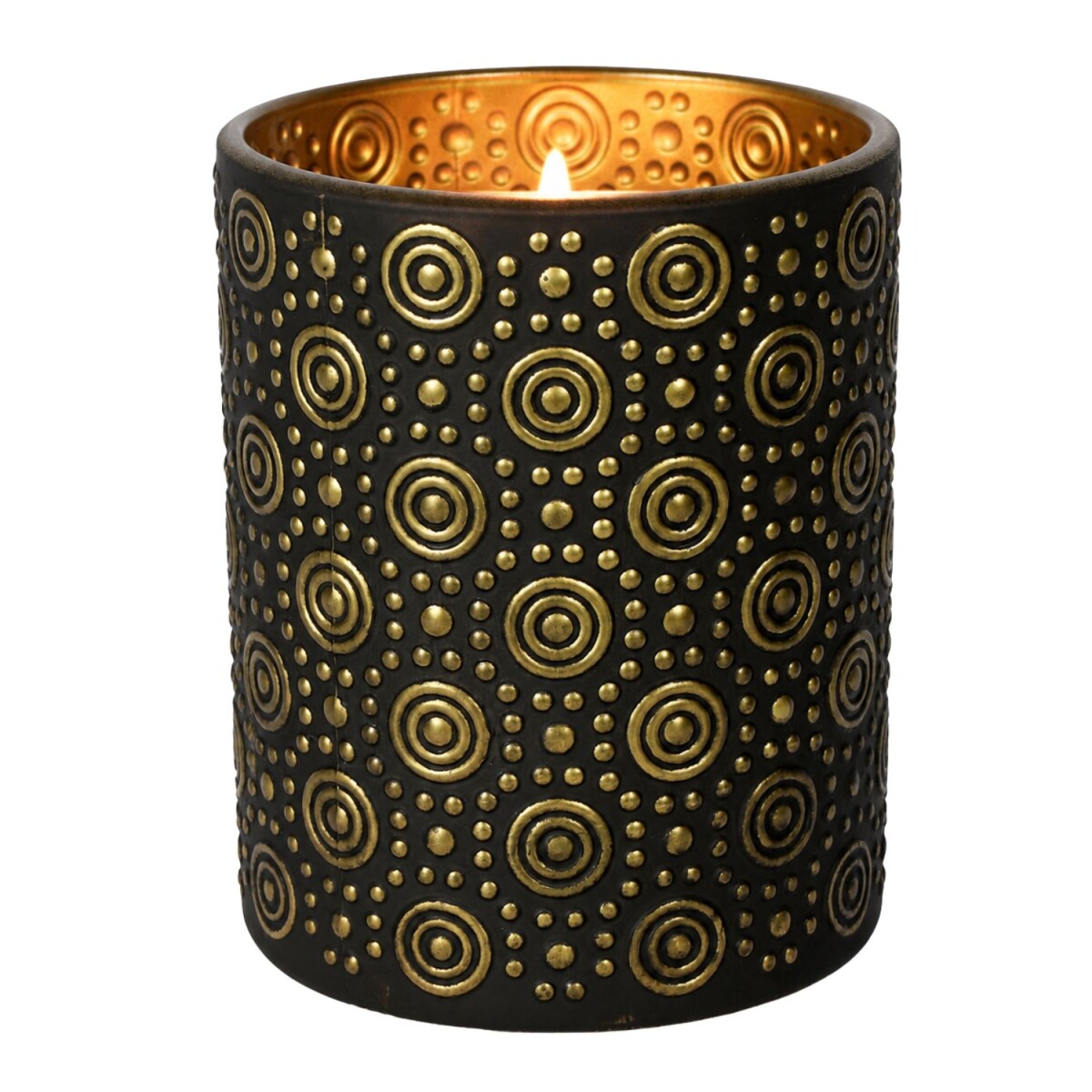 Windlicht Hailey Schwarz Gold 12,5 cm Gl box
