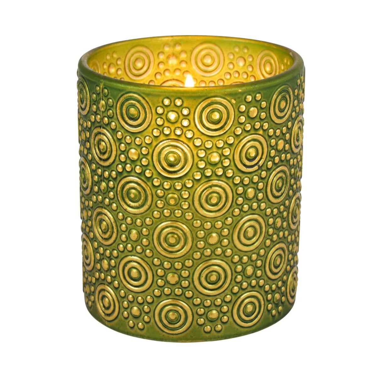 Lantaarn Hailey Groen 10 cm Glazen theel box