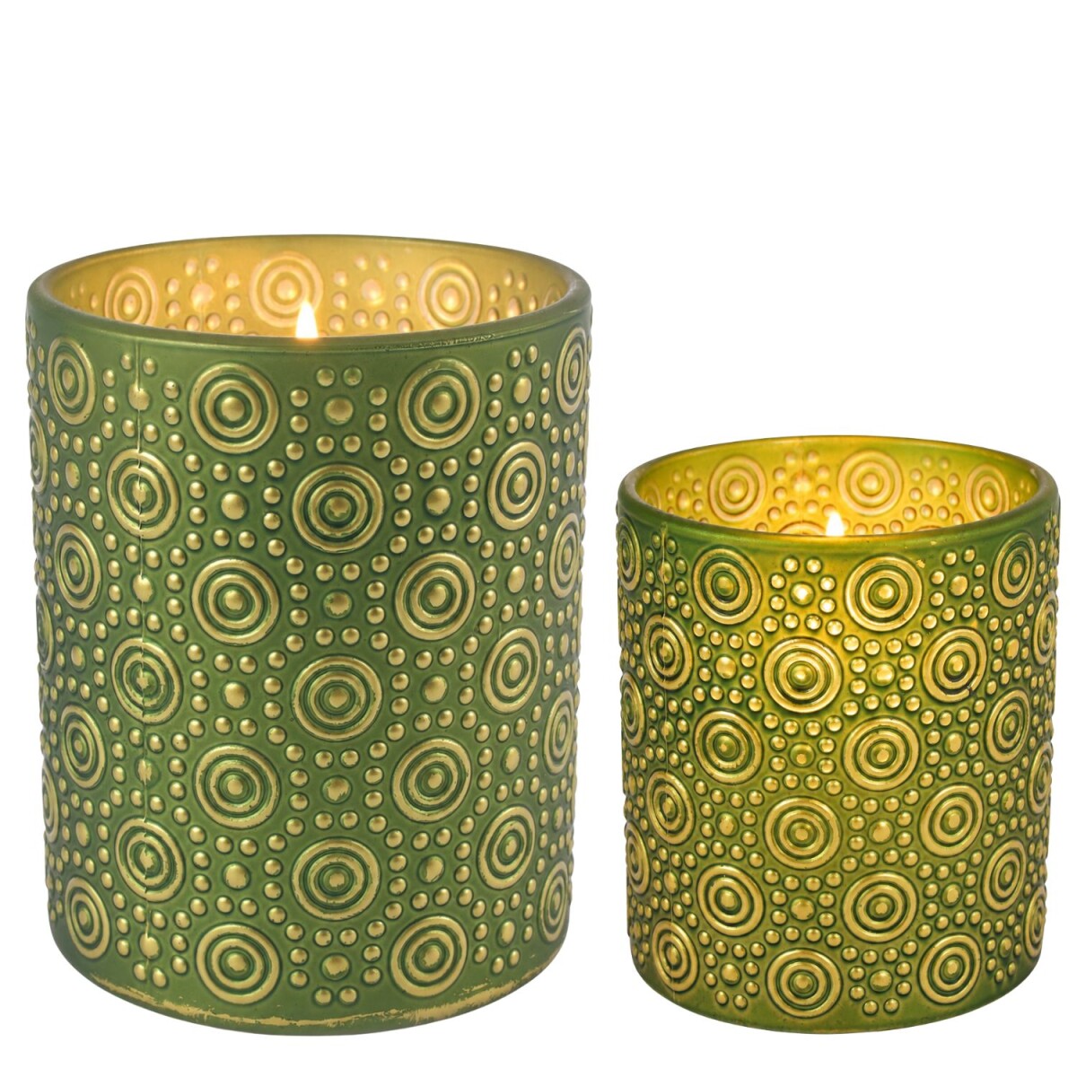 Windlicht Hailey Grün 2er Set Glas  box