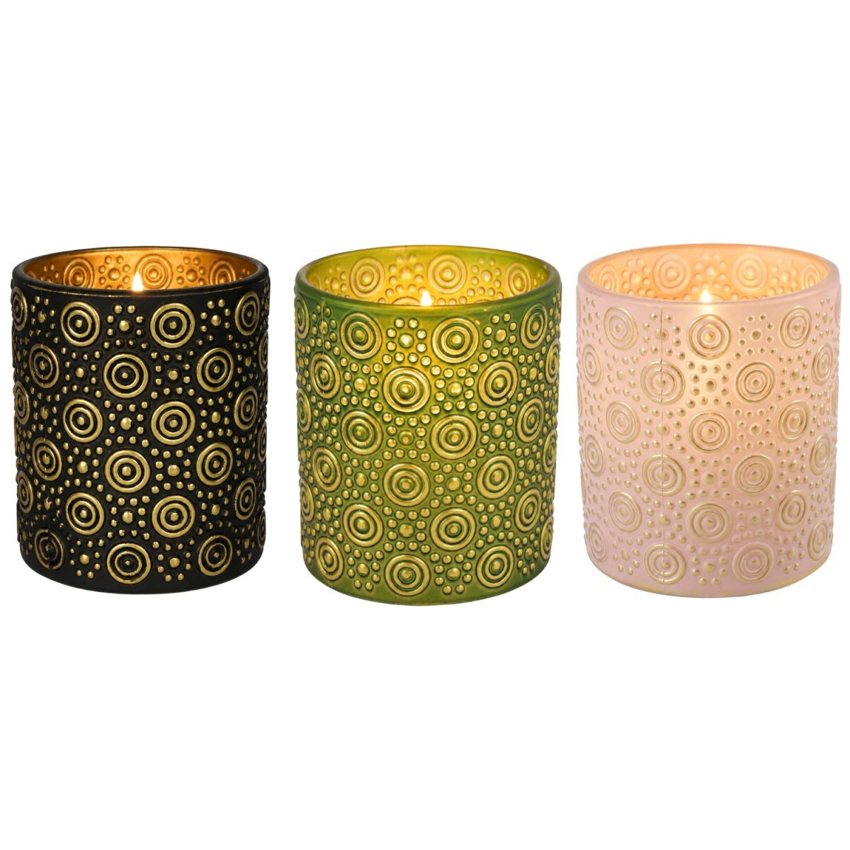 Windlicht Hailey 3er Set klein Glas Schw box