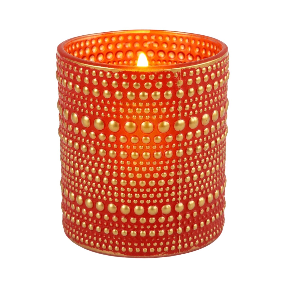 Windlicht Nelle Rot 10 cm Glas Teelichth box