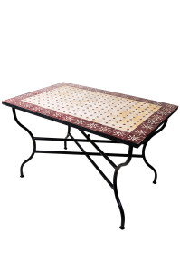 Marokkaanse mozaïektafel Zon Beige Bordeaux 120x80...