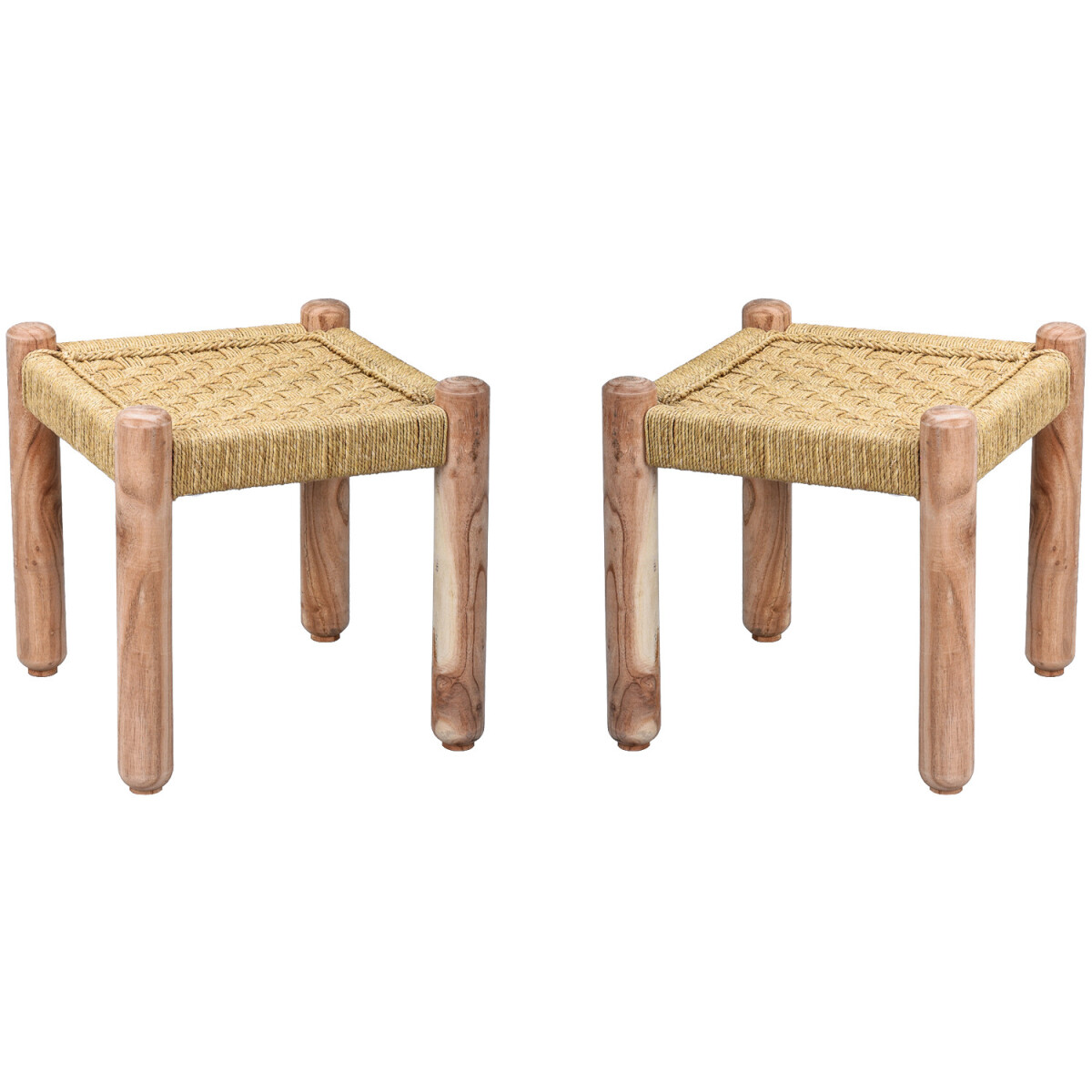 Set van 2 poefs in boho-stijl Josue, 36 cm