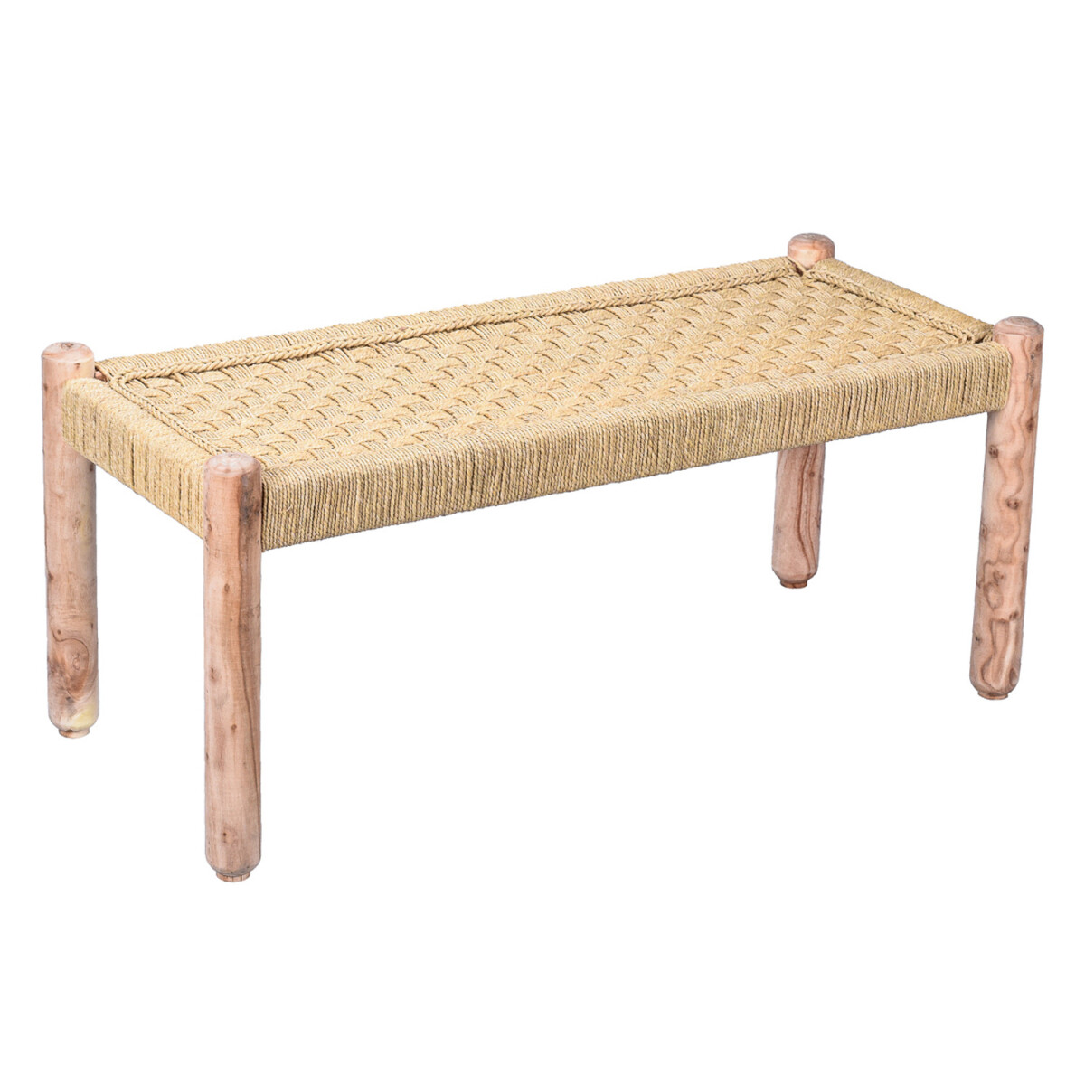 Boho-stijl zitbank, houten bank Josue 90 cm