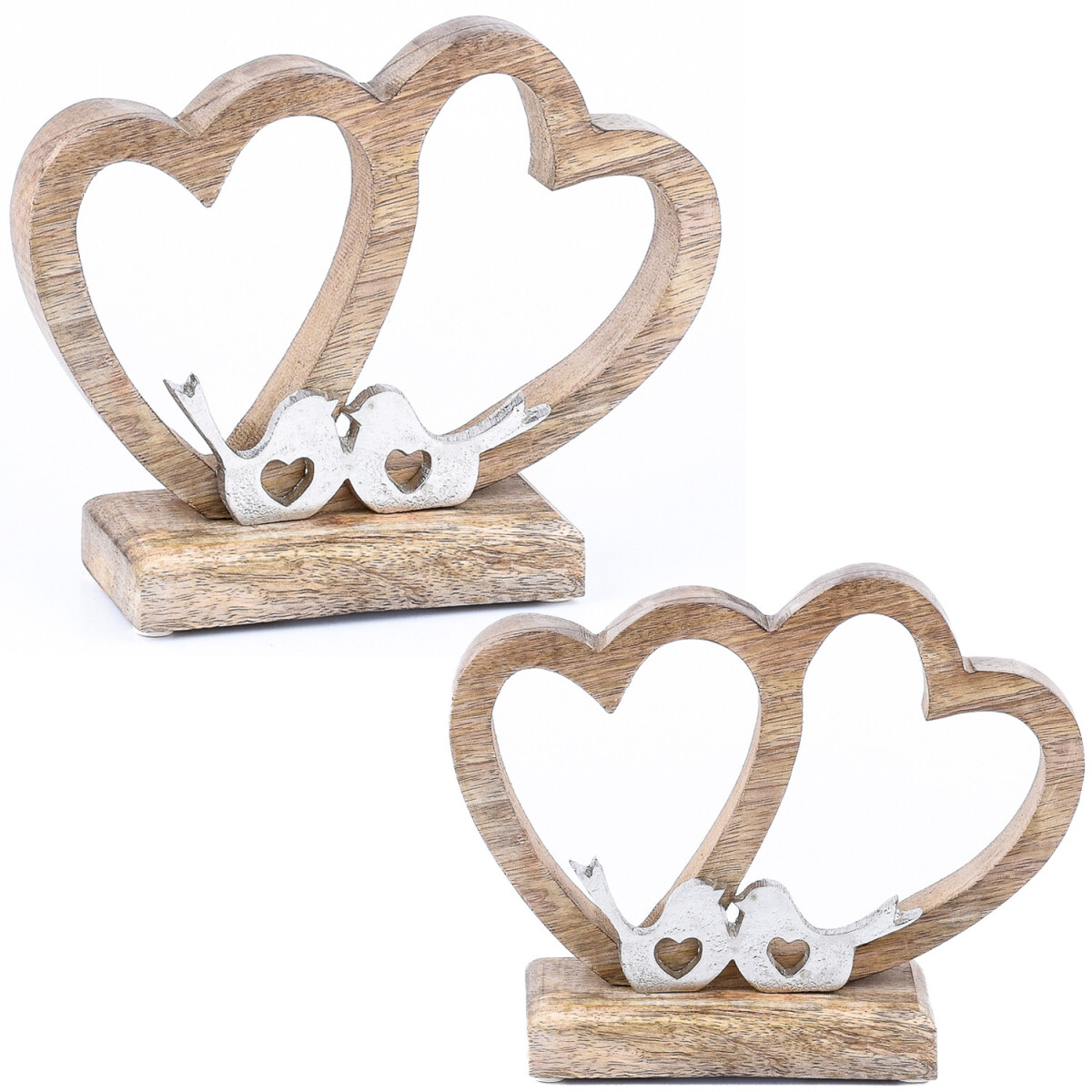 Set van 2 decoratieve standaards, decoratief object, zilver,