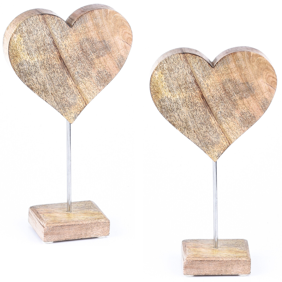 Set van 2 decoratieve hartvormige Amour-figuren -6- Hout, ha
