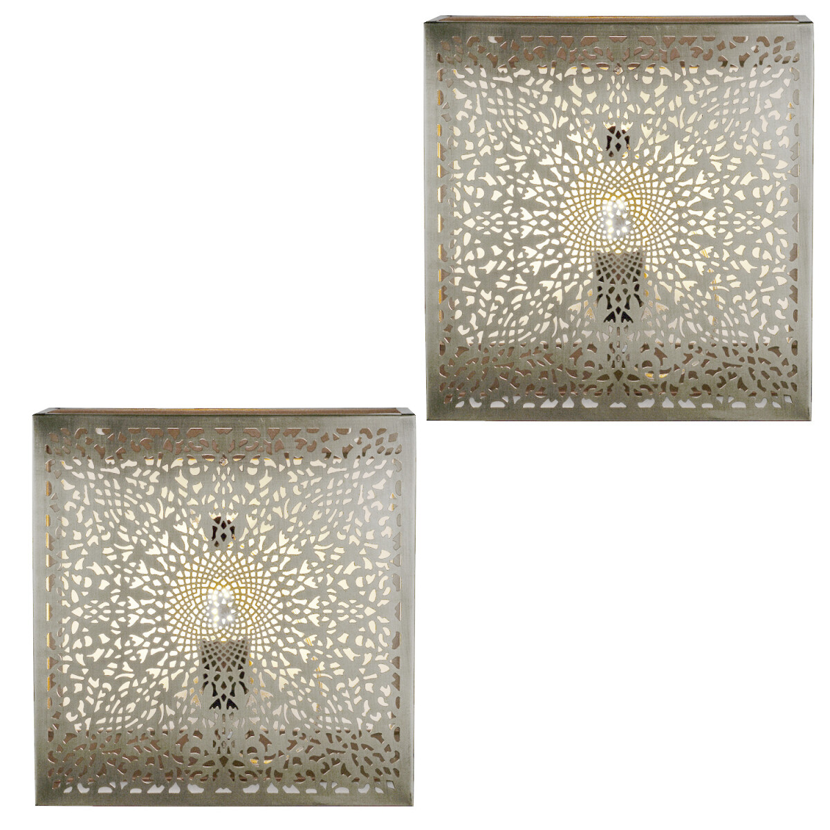 Set van 2 wandlampen Yakin zilver, hoogt box
