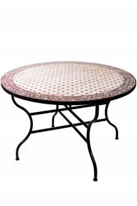 Marokkaanse mozaïektafel Meknes Beige Bordeaux 120...
