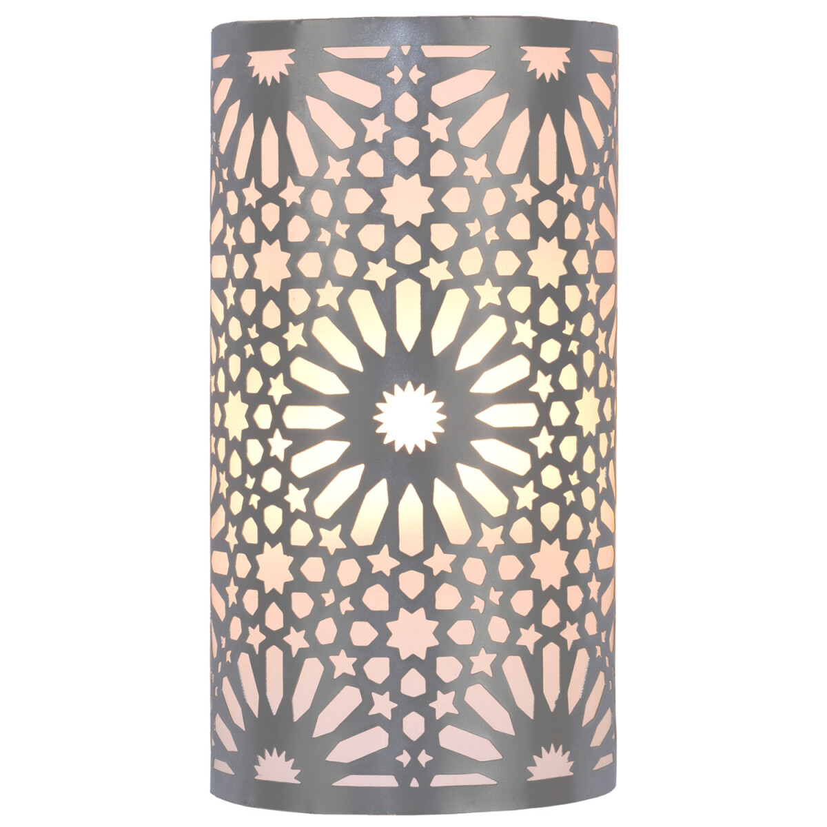 Marokkaanse wandlamp Yazid, zilver, 29 c box