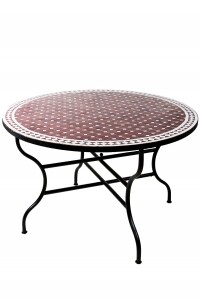 Marokkaanse mozaïektafel Marrakesh Bordeaux Wit 120...