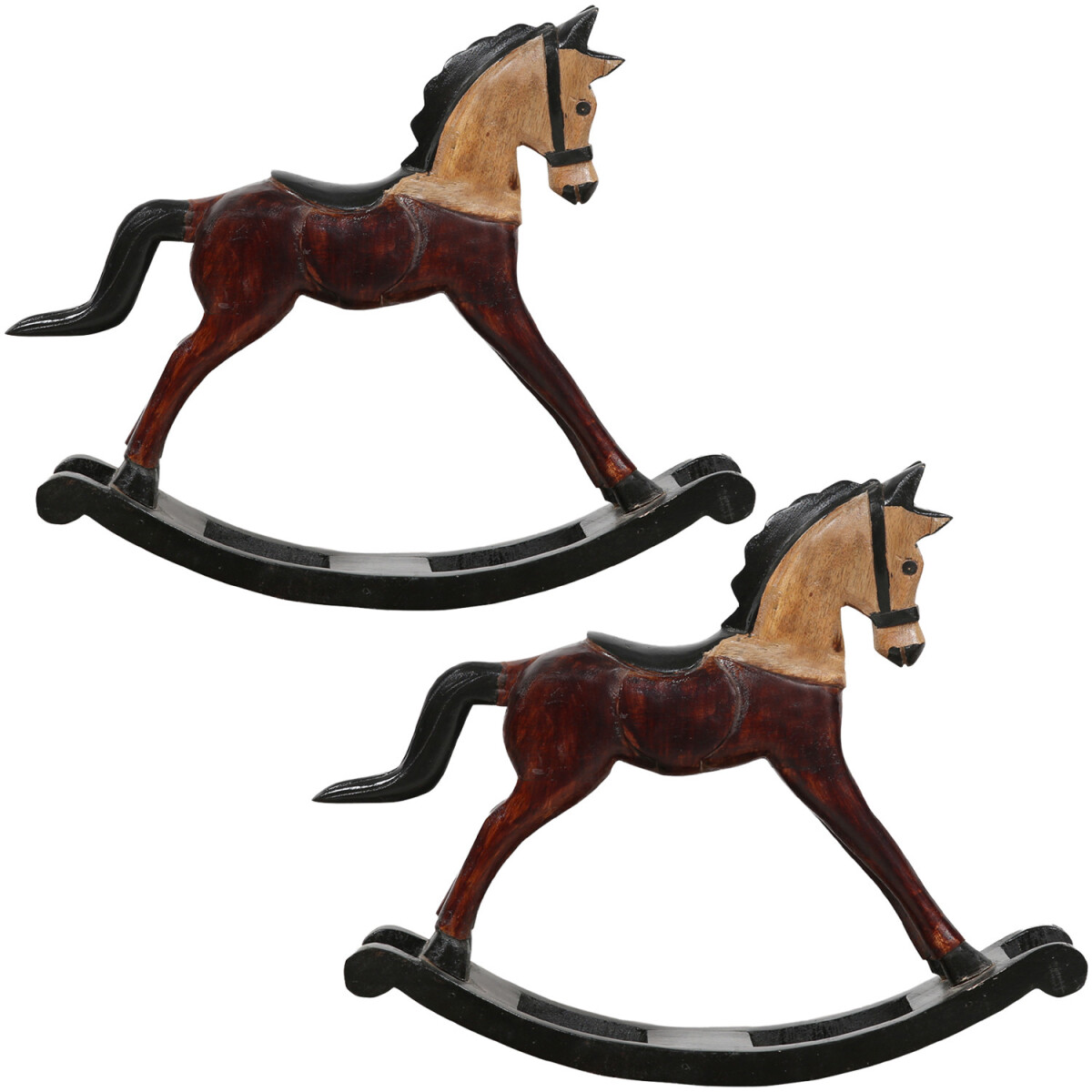 Set van 2 houten decoratieve schommelpaa box