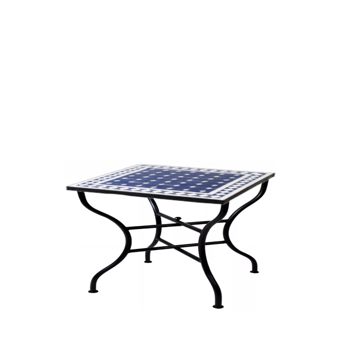 Marokkaanse mozaïektafel Marrakesh Blauw Wit, 50 x 50 c