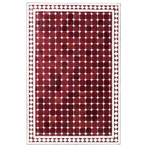 Marokkaanse mozaïektafel Marrakesh Bordeaux Wit...