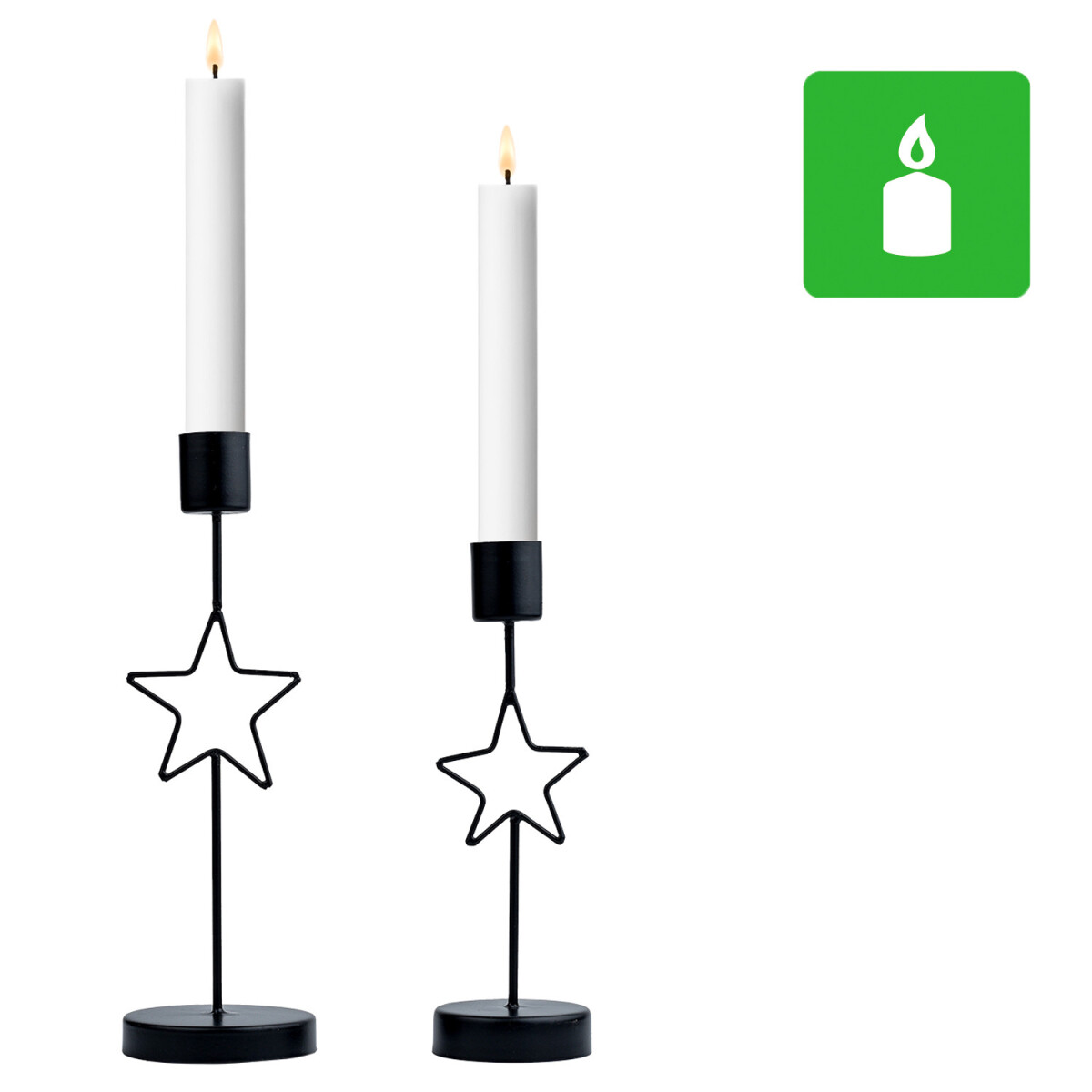 Set van 2 retro kerstversieringen: kandelaars Toria