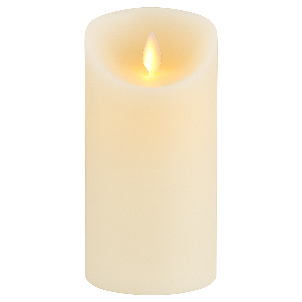 LED-kaars van echte was, H 15 cm × B 7,5 cm | Boho-vin