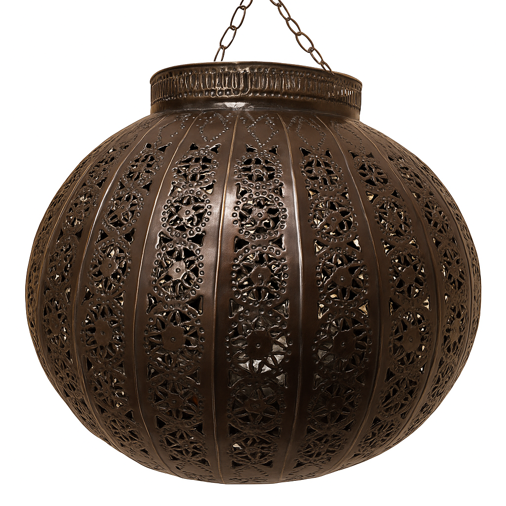 Orient plafondlamp Candan brons Ø 47 cm | Handgemaakt