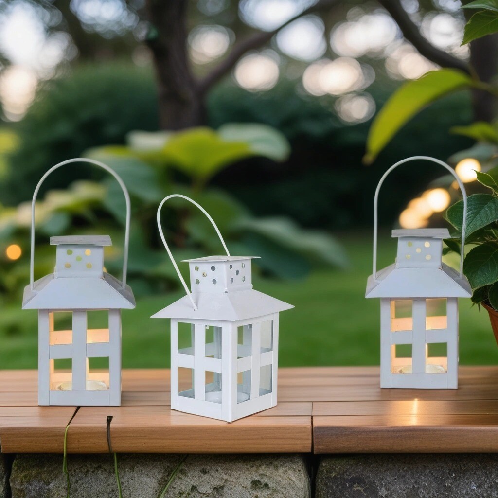 Set van 3 mini-lantaarns in Scandinavisch design, Skagen, wi