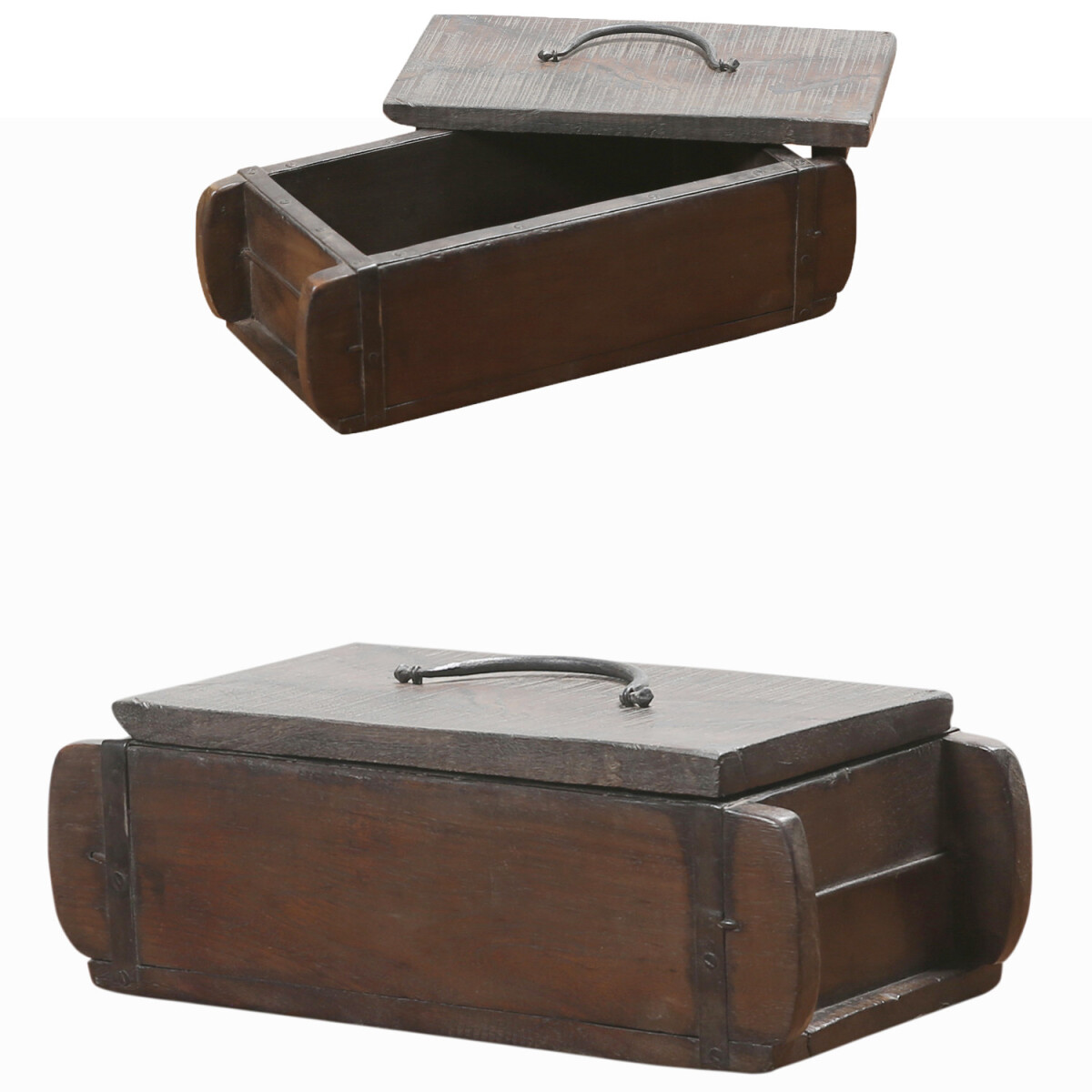 Vintage decoratieve opbergdoos, houten doos met deksel, Gafe