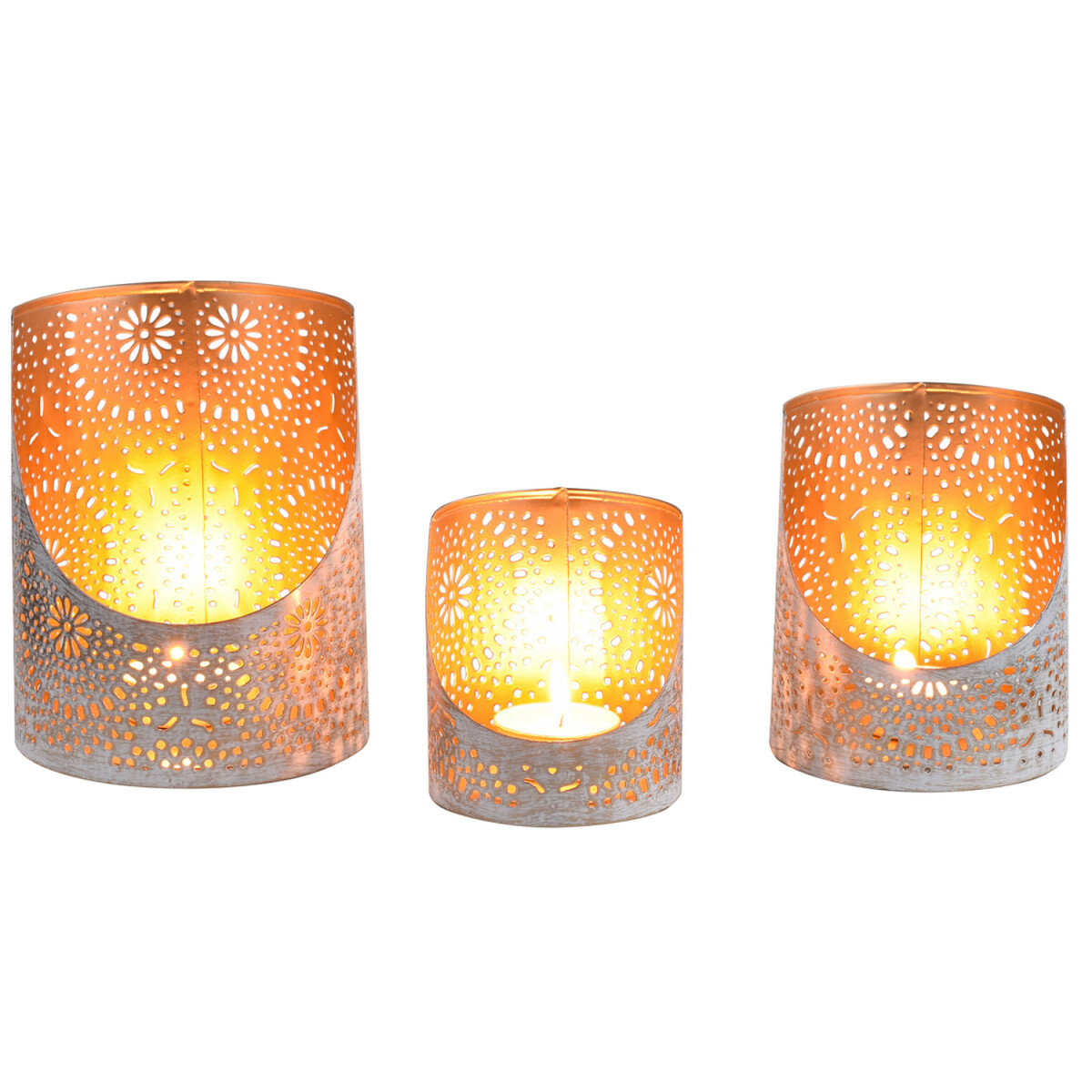 Set van 3 boho-decoratieve windlichten voor theelichtjes Yul