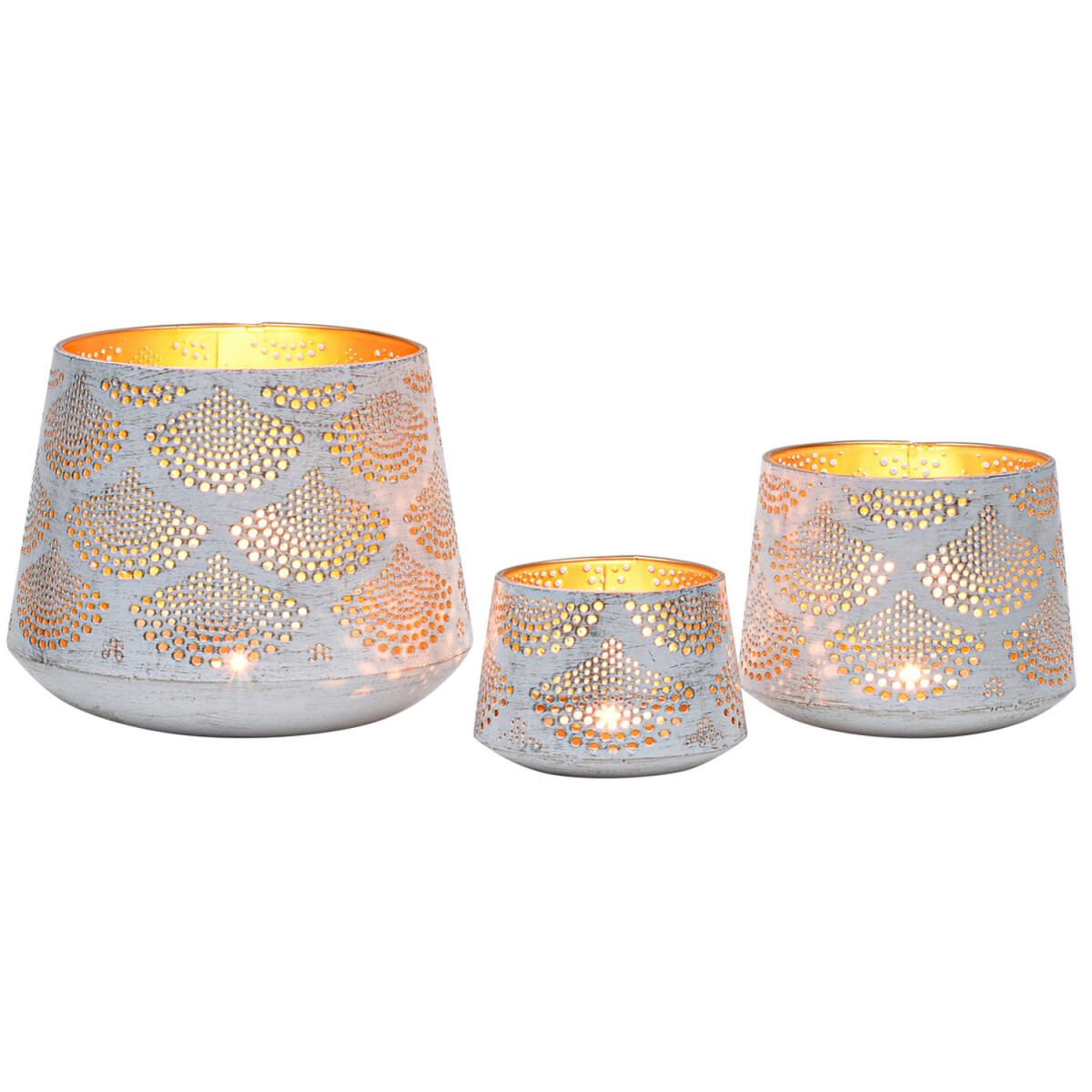 Set van 3 boho-theelichthouders, windlichten, tafeldecoratie