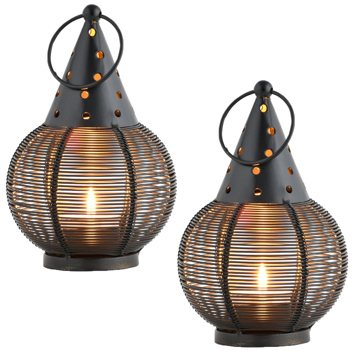 Set van 2 gotische decoratieve windlichten/theelichthouders 
