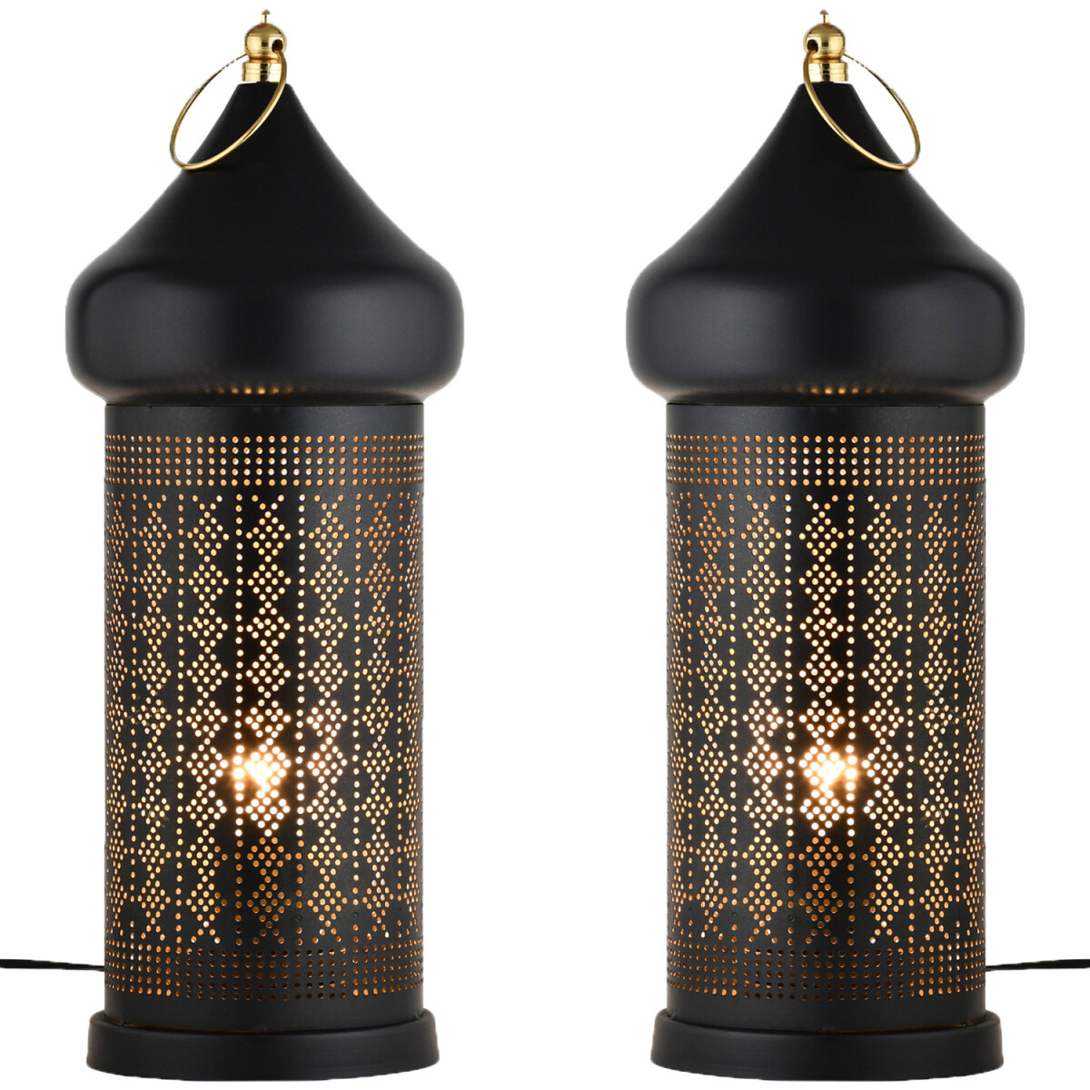 Set van 2 oosterse decoratieve staande lampen, tafellampen e