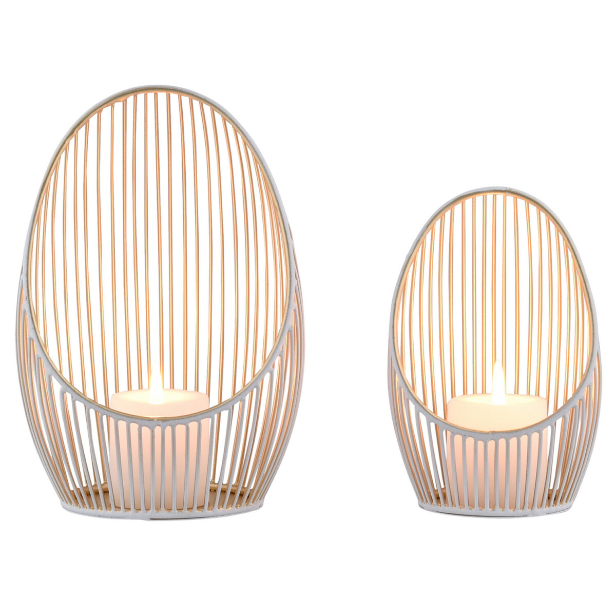 Set van 2 decoratieve, esthetische theelichthouders / kandel