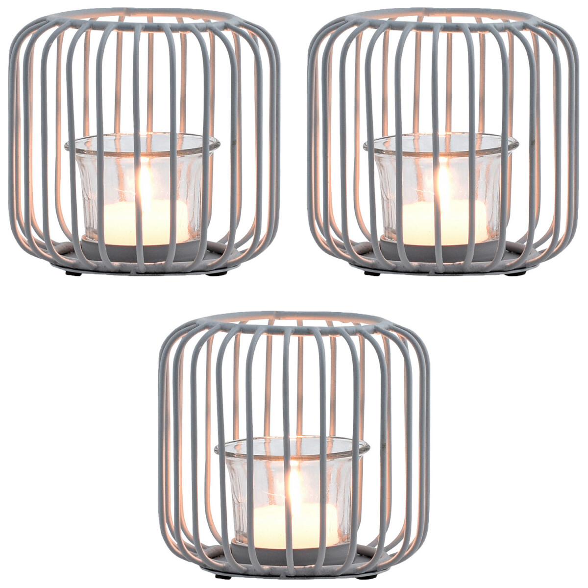 Set van 3 Scandinavische decoratieve windlichten, theelichth
