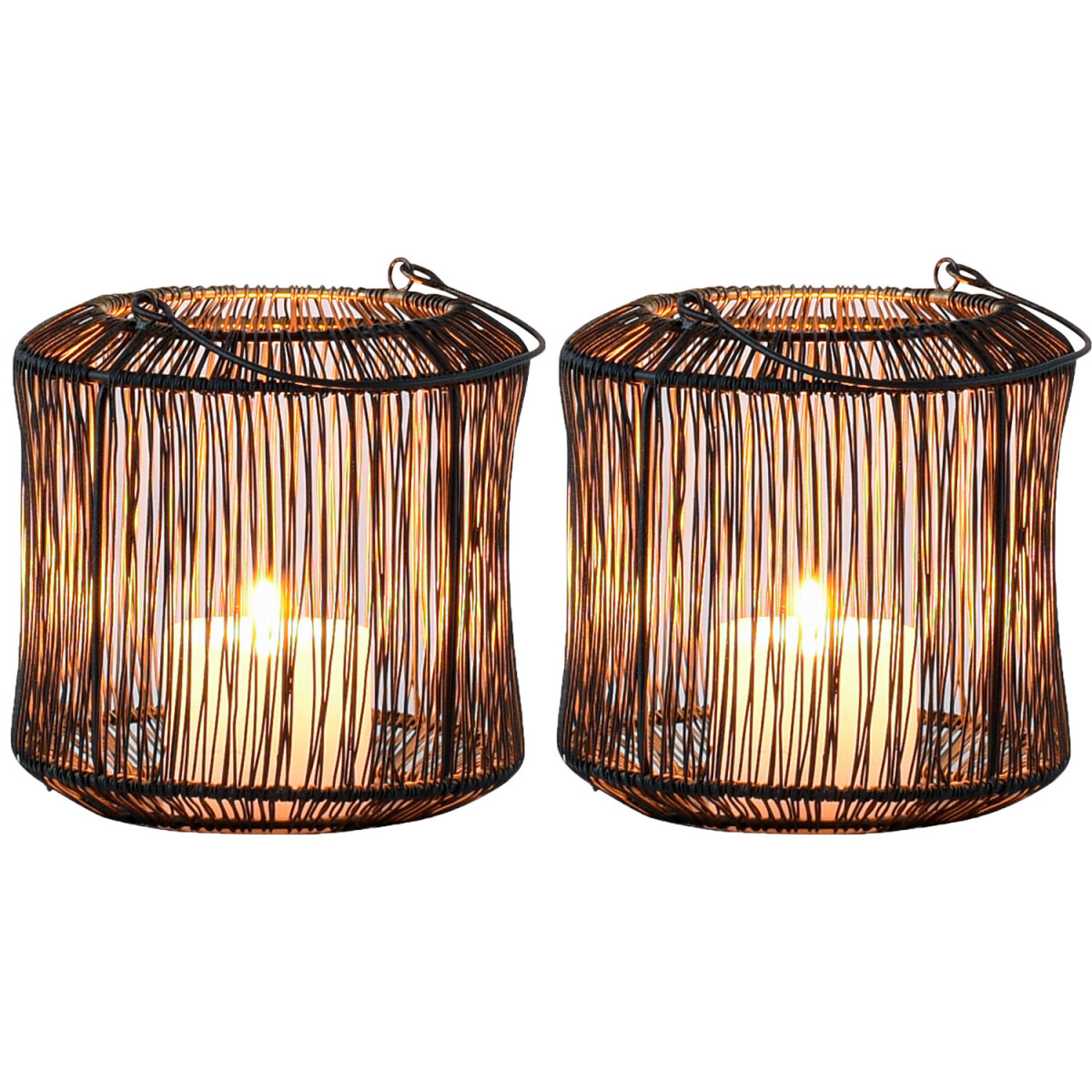 Set van 2 Scandinavische decoratieve windlichten/theelichtho