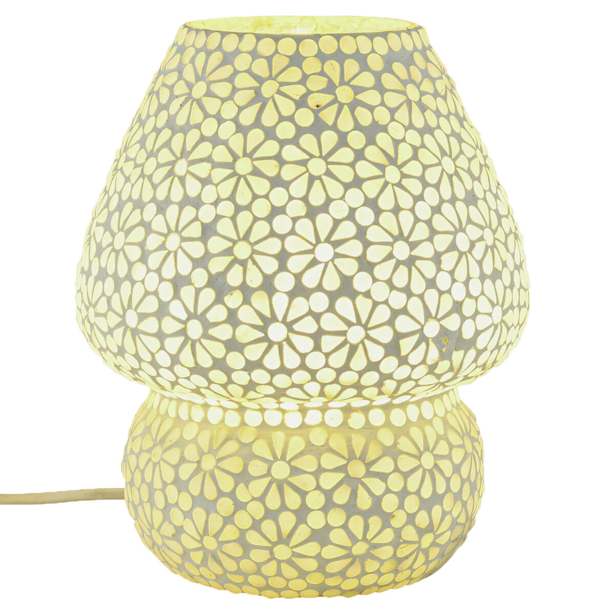 Boho-tafel- en nachtlamp van glas met mo box