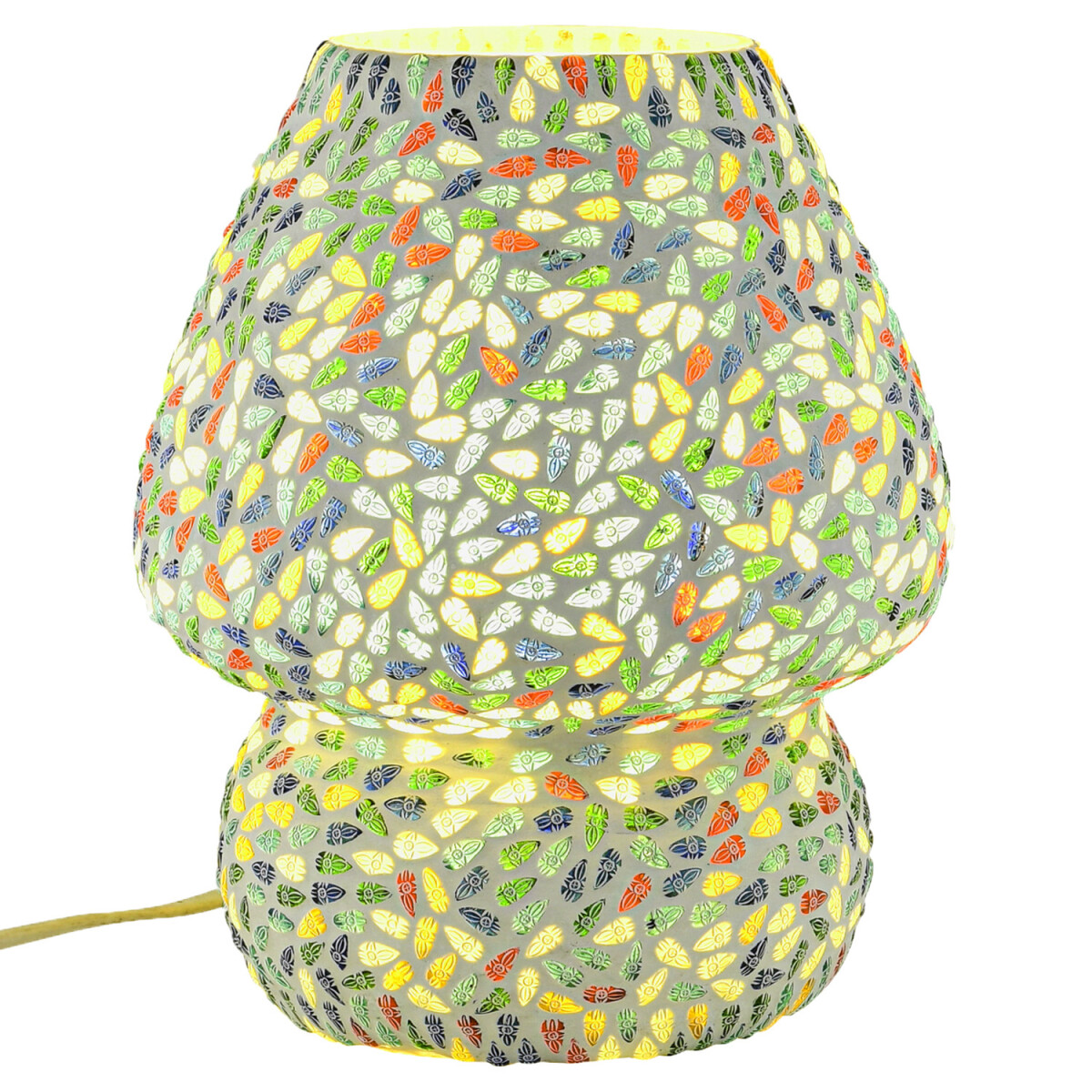 Boho-tafel- en nachtlamp van glas met mo box
